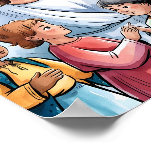 Jezus houdt van de kleine kinderkamer muurkunst poster (Hoek)