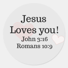 Jezus houdt van de Schrift Ronde Sticker