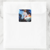 Jezus-houdt-van-de-wereld Vierkante Sticker (Tas)