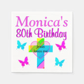 JEZUS HOUDT VAN DEZE 80 JAAR OUDE GEPERSONALISEERD SERVET (Voorkant)