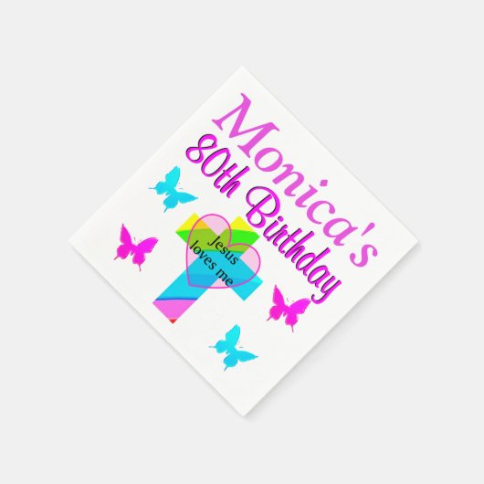 JEZUS HOUDT VAN DEZE 80 JAAR OUDE GEPERSONALISEERD SERVET (Hoek)