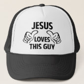 Jezus houdt van deze man trucker pet (Voorkant)