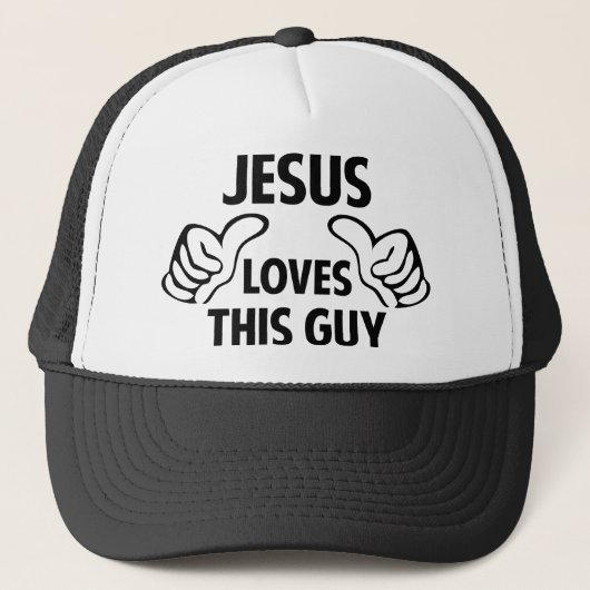 Jezus houdt van deze man trucker pet (Voorkant)