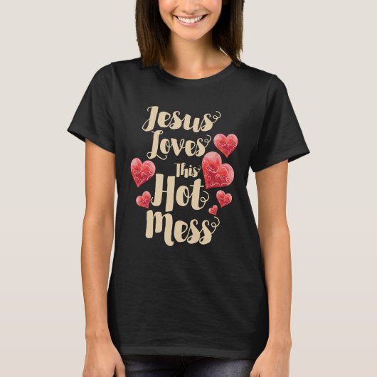 Jezus houdt van deze warme Christelijke vrouw T-shirt (Voorkant)