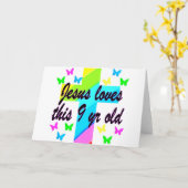 JEZUS HOUDT VAN DIT 9 JAAR OUDE CHRISTELIJKE MEISJ KAART (Gele Bloem)