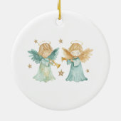 Jezus houdt van gepersonaliseerde Kind naam kersts Keramisch Ornament (Achterkant)