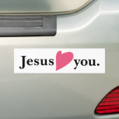 Jezus houdt van hart Je Bumpersticker (Op auto)