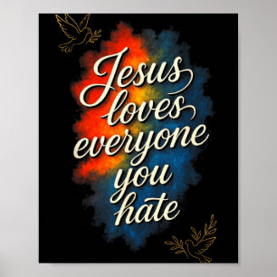 Jezus Houdt van Iedereen - Christelijk Gelooofsber Poster