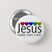 Jezus houdt van iedereen ronde button 5,7 cm (Voorkant /achterkant)
