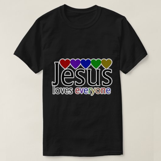 Jezus houdt van iedereen shirt Jezus houdt van je (Design voorkant)