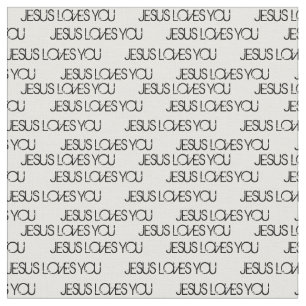 Jezus houdt van je Black Grunge Font White Stof
