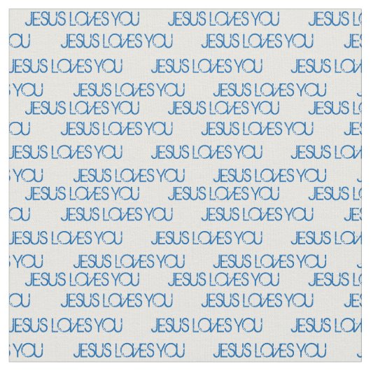 Jezus houdt van je blauwe geklets wit stof (Close Up)