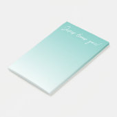 Jezus houdt van je! | blauwgroen groene ombre post-it® notes (Schuin)