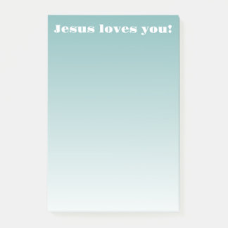 Jezus houdt van je! | blauwgroen ombre post-it® notes