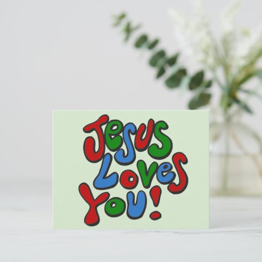 Jezus houdt van je briefkaart (Staand voorkant)