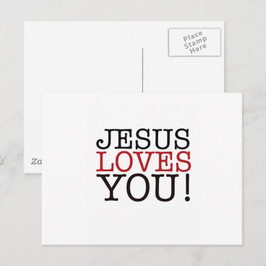 Jezus houdt van je! briefkaart (Voorkant / Achterkant)