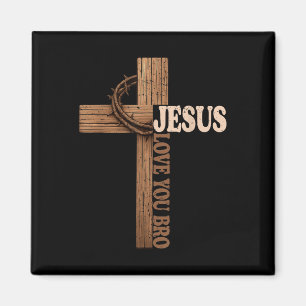 Jezus houdt van je, Bro Cross Christelijk Faith Go Magneet