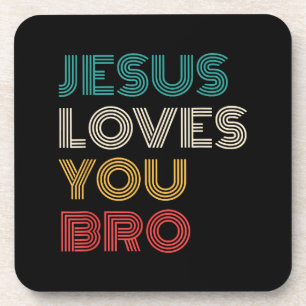 Jezus houdt van je Bro, Grappige Christelijke gelo Bier Onderzetter