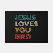 Jezus houdt van je Bro, Grappige Christelijke gelo Deurmat (Voorkant)