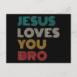 Jezus houdt van je Bro, Grappige Christelijke gelo Feestdagenkaart