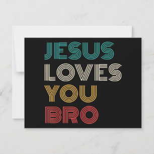 Jezus houdt van je Bro, Grappige Christelijke gelo Feestdagenkaart
