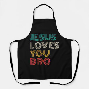 Jezus houdt van je Bro, Grappige Christelijke gelo Schort