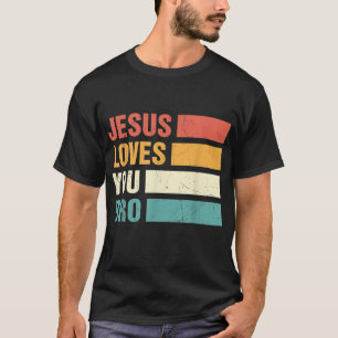 Jezus houdt van je Bro Retro stijl Grafisch me T-shirt
