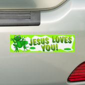 Jezus houdt van je! bumpersticker (Op auto)