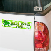 Jezus houdt van je! bumpersticker (Op Truck)
