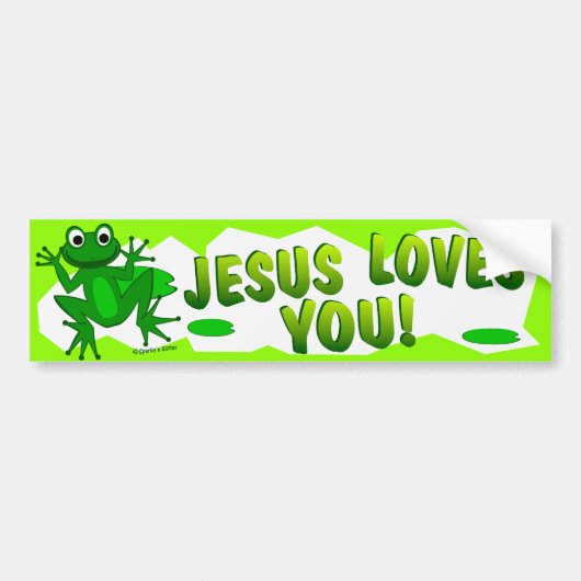 Jezus houdt van je! bumpersticker (Voorkant)