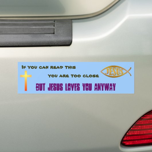 Jezus houdt van je bumpersticker (Op auto)