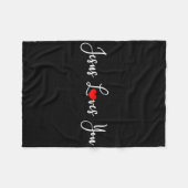 Jezus houdt van je - Christelijk Fleece Deken (Voorkant (Horizontaal))