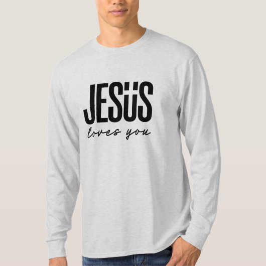 JEZUS HOUDT VAN JE | CHRISTELIJK T-SHIRT (Voorkant)