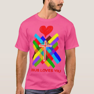 Jezus houdt van je Christelijke christendom Christ T-shirt