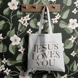 Jezus houdt van je | Christelijke esthetische kled Tote Bag