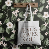 Jezus houdt van je | Christelijke esthetische kled Tote Bag