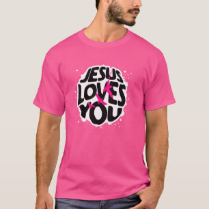 Jezus houdt van je Christelijke religie T-shirt