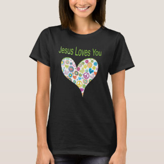 Jezus houdt van je, deze Christelijke liefde die i T-shirt