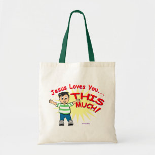 Jezus houdt van je, dit Christelijke cadeaudesign Tote Bag