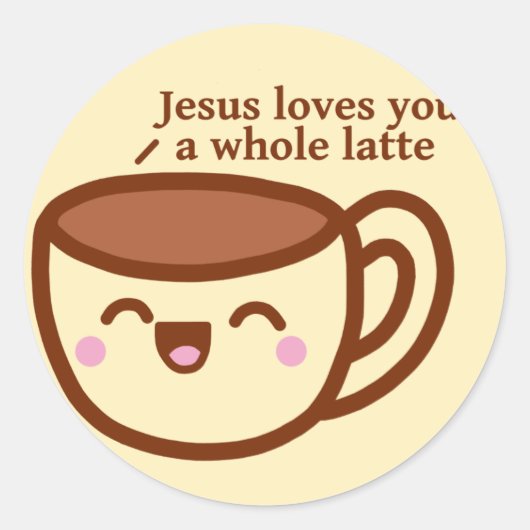 Jezus houdt van je een hele Latte Sticker (Voorkant)