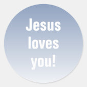 Jezus houdt van je! Elke kleur ombre Ronde Sticker (Voorkant)