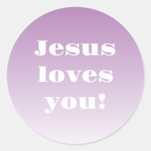 Jezus houdt van je! Elke kleur ombre Ronde Sticker