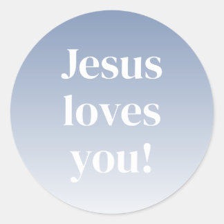 Jezus houdt van je! Elke kleur ombre Ronde Sticker