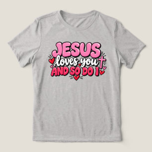 Jezus houdt van je en ik ook Tri-Blend shirt