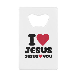 Jezus houdt van je en Jezus houdt van je Christeli Creditkaart Flessenopener