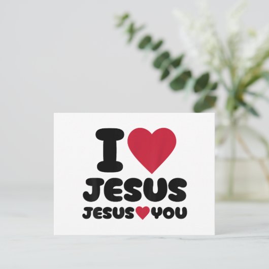 Jezus houdt van je en Jezus houdt van je Christeli Feestdagenkaart (Staand voorkant)