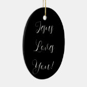 Jezus houdt van je! | fancy script keramisch ornament (Rechts)