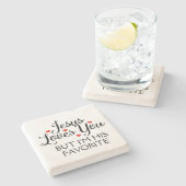 Jezus houdt van je favoriet stenen onderzetter (Zijkant)