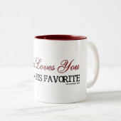 Jezus houdt van je favoriet tweekleurige koffiemok (Voorkant rechts)