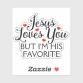 Jezus houdt van je favoriete grappige contour cut sticker (Vel)